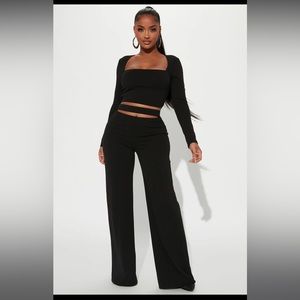 Fashion Nova Black Pants Set NWOT